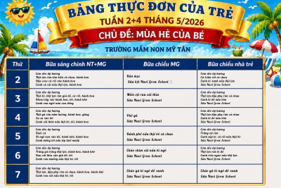 Thực đơn tháng 5/2026